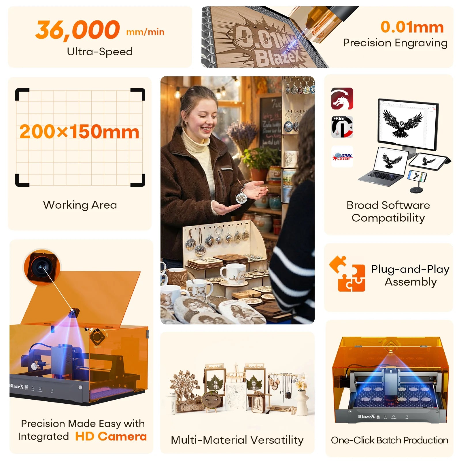 BlazeX M3 Pro Laser Engraver & Cutter